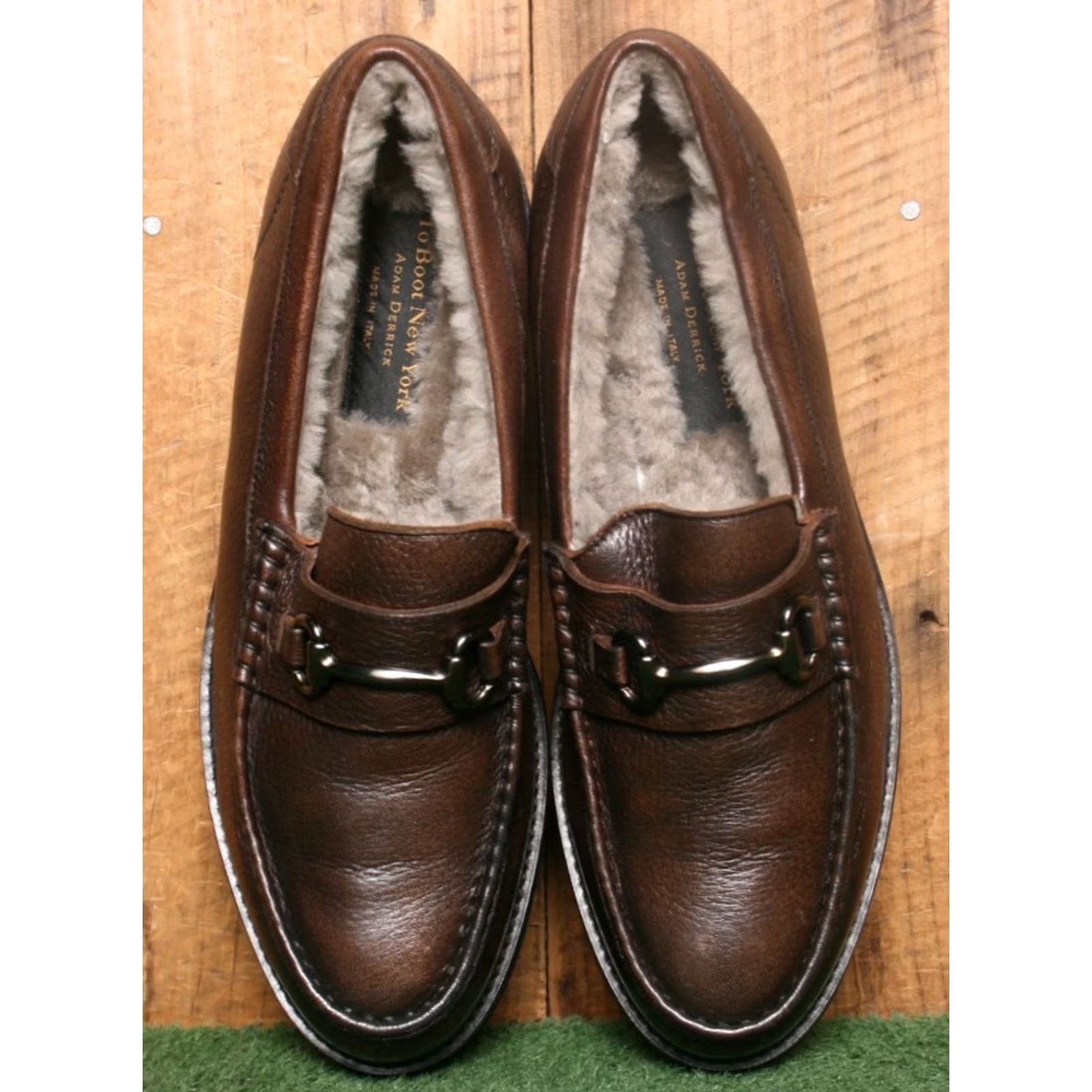 To Boot New York TO BOOT NEW YORK Adam Derrick Brown Leather Fur Lined Bit Loafers Sz. 9 Men Slip On Brown Leather Loafer 9 Mens Italy Leather Fur Lined Bit Loafers Size US 9 / EU 42 - 4 Thumbnail