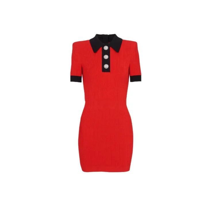 Balmain Balmain Color Block Fitted Short Dress -2507 Size US 38 / EU 54 - 1 Thumbnail