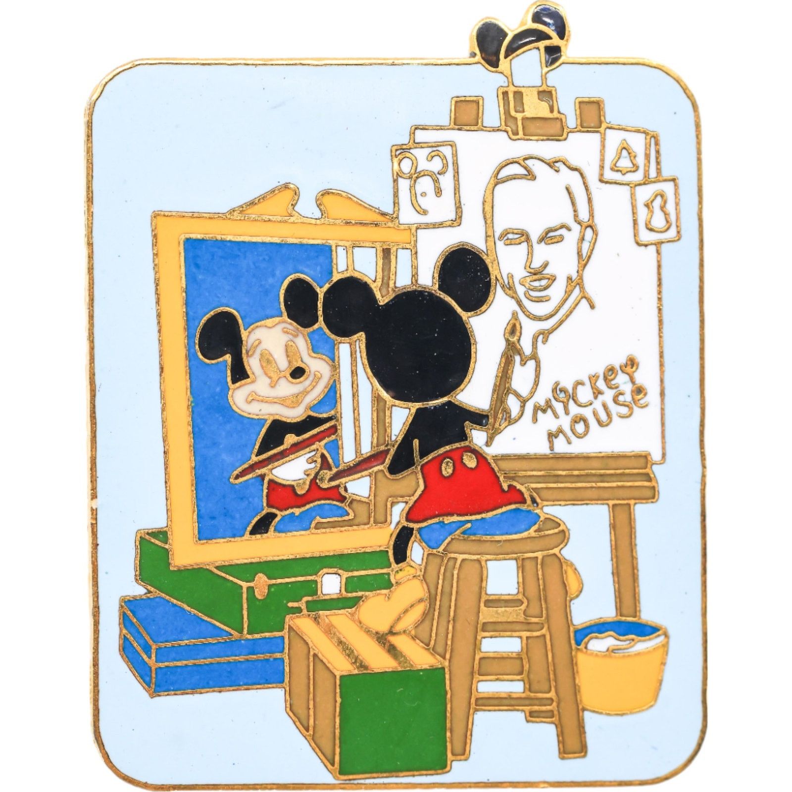 Disney Disney Mickey Mouse Norman Rockwell Self Portrait Pin 2001 Size ONE SIZE - 1 Thumbnail