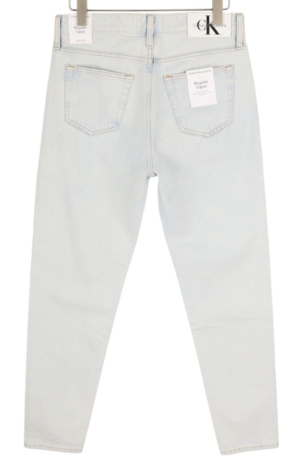Calvin Klein REGULAR TAPER W31/L32 Light Blue Washed Zip Fly Denim 85327 Size US 31 - 2 Thumbnail
