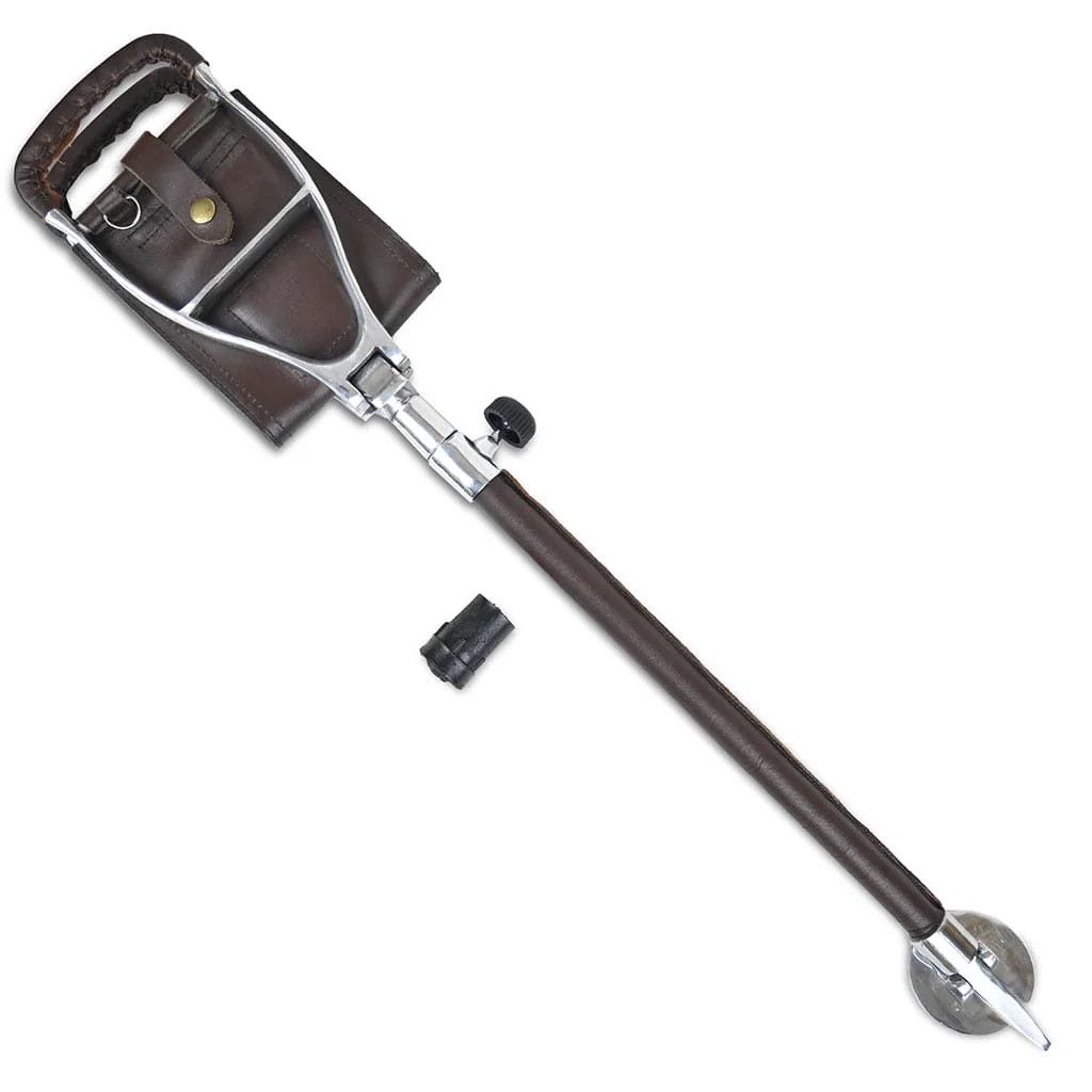 Leather × Other Leather Walking Stick Folding Seat Venator Coffee Brown Size 40 - 4 Thumbnail