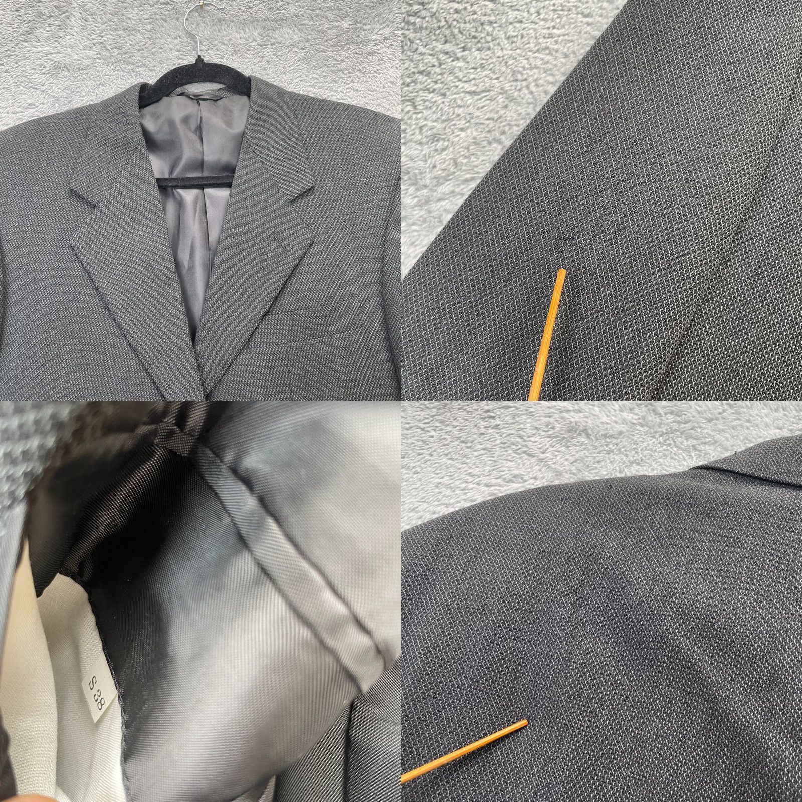 Jones New York VINTAGE Jones New York Blazer Gray Jacket Coat Mens 38S Textured Wool Business Size 38R - 8 Thumbnail