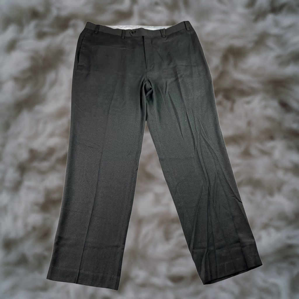 Ralph Lauren Ralph Lauren Men's Gray Polyester Stretch Dress Pants Micro Houndstooth 36x30 Size US 36 / EU 52 - 1 Thumbnail