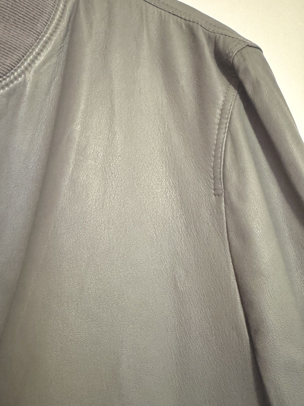 Burberry Burberry Brit Lamb Leather Grey Bomber Jacket Size Large Size US L / EU 52-54 / 3 - 7 Thumbnail