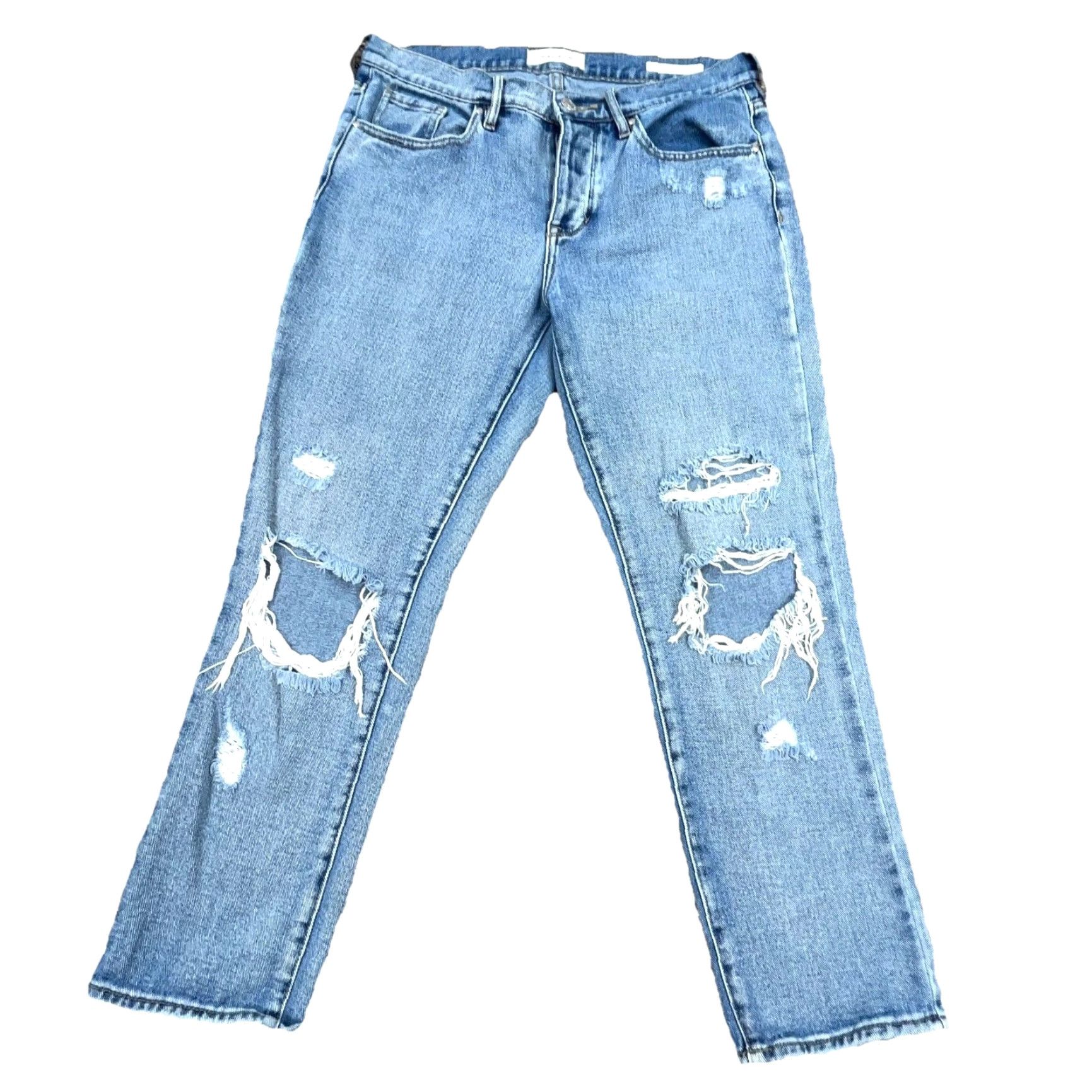 Pacsun Pacsun Jeans Women 27 Boyfriend Fit Med Wash Ripped Holes Button Fly Ladies Pant Size 27" / US 4 / IT 40 - 2 Thumbnail