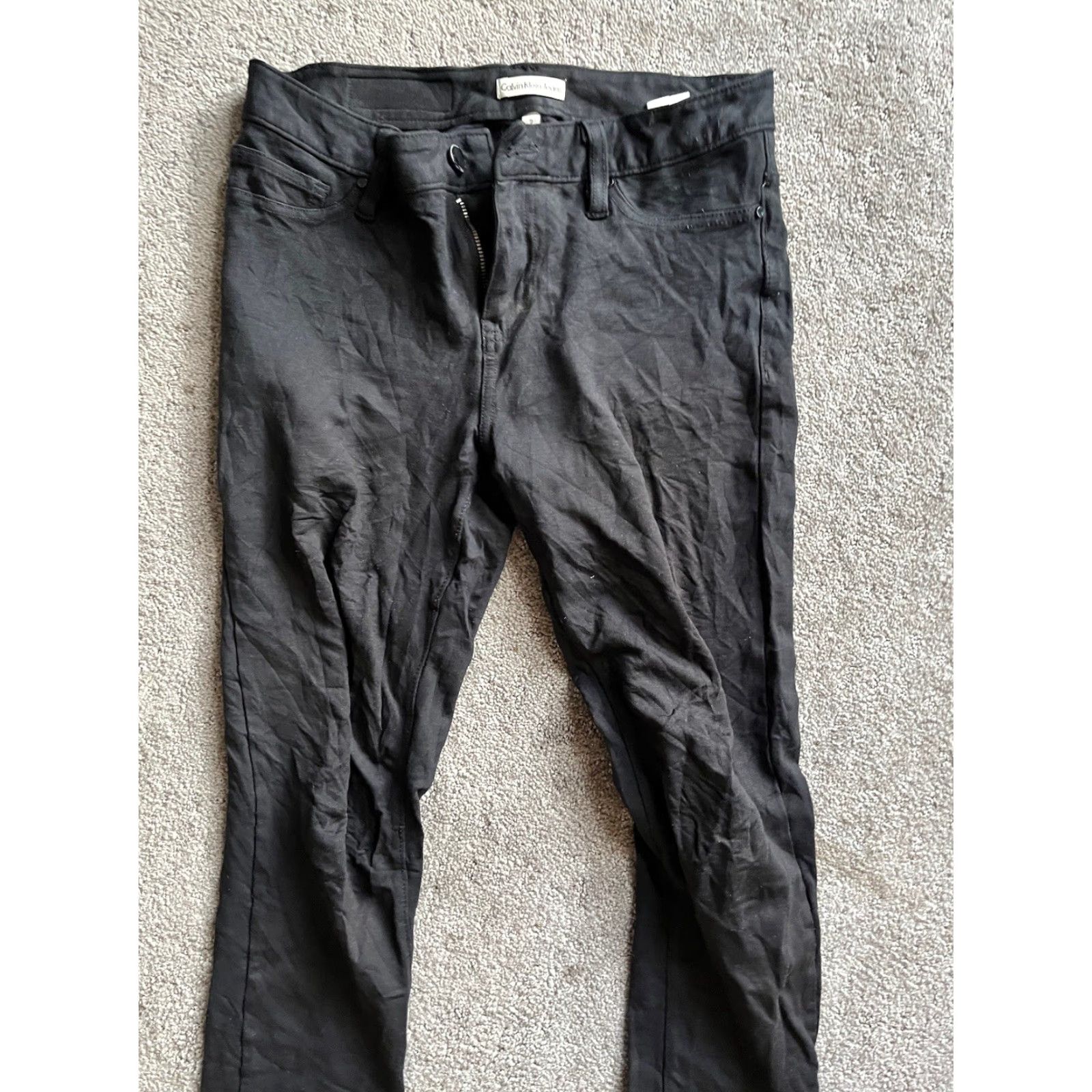 Calvin Klein CALVIN KLEIN Women's Jeggings Size 2 Black Slim Tapered Stretch Viscose Nylon Size 26" / US 2 / IT 38 - 4 Thumbnail
