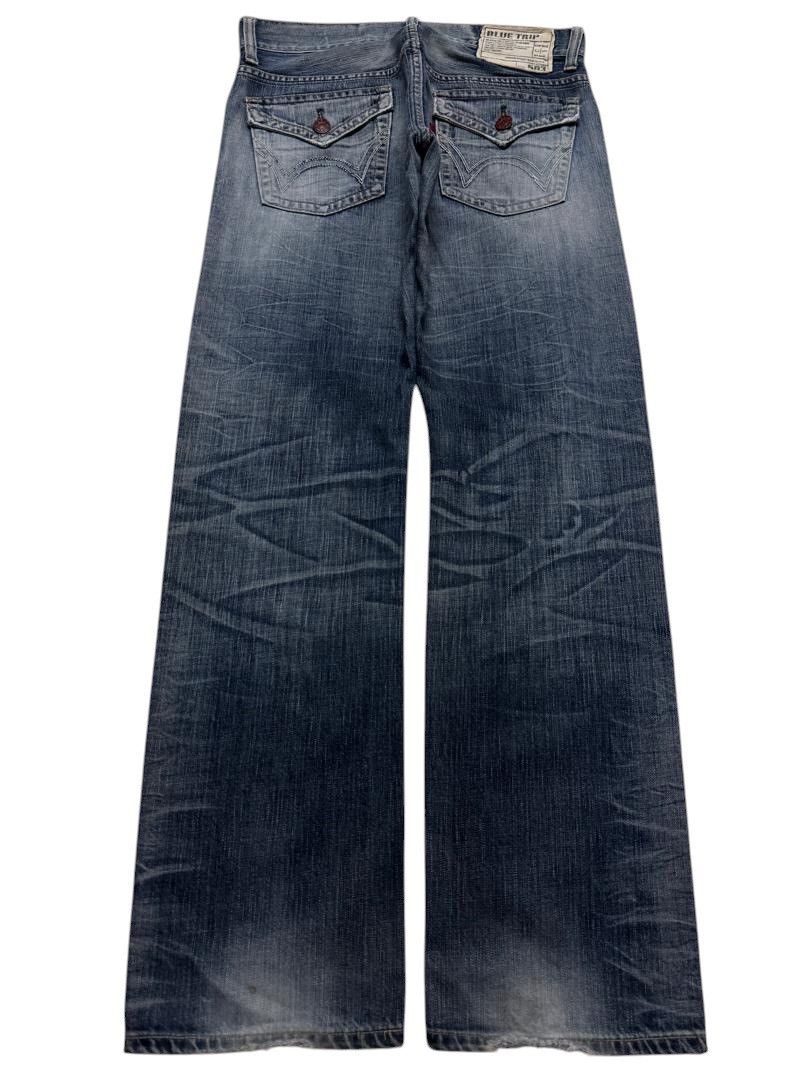 Le Grande Bleu (L.G.B.) VINTAGE EDWIN INSANE HEAVY MUDWASH WHISKER DISTRESSED DENIM Size US 32 / EU 48 - 2 Thumbnail