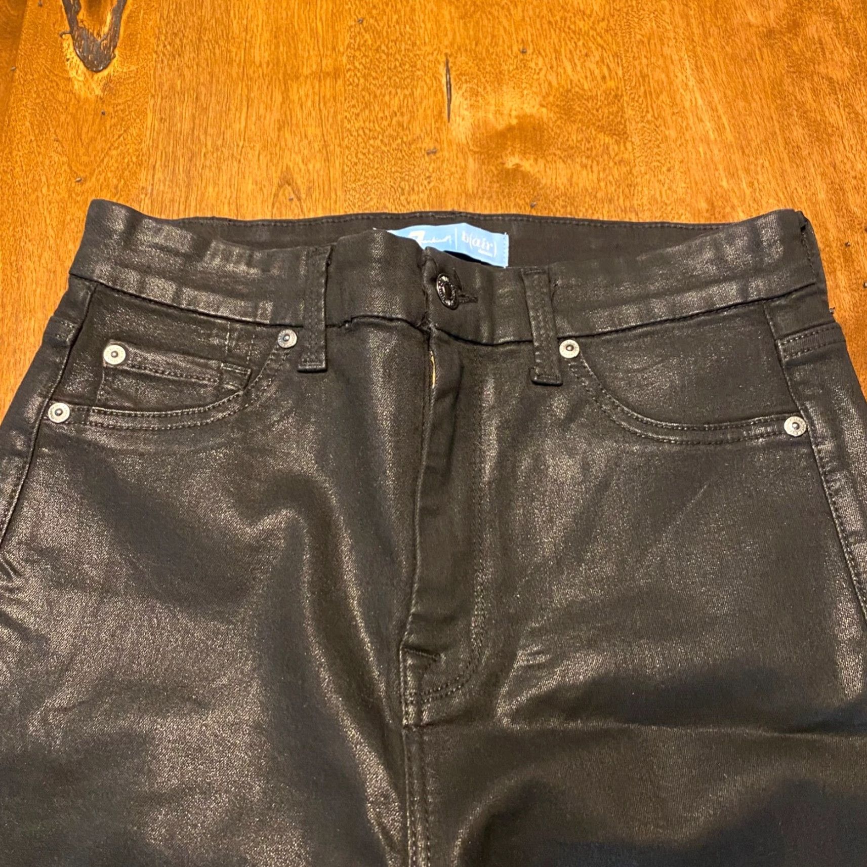 7 For All Mankind 7 For All Mankind Jeans Womens 28 Black 26" Inseam Glossy Size 28" / US 6 / IT 42 - 2 Thumbnail