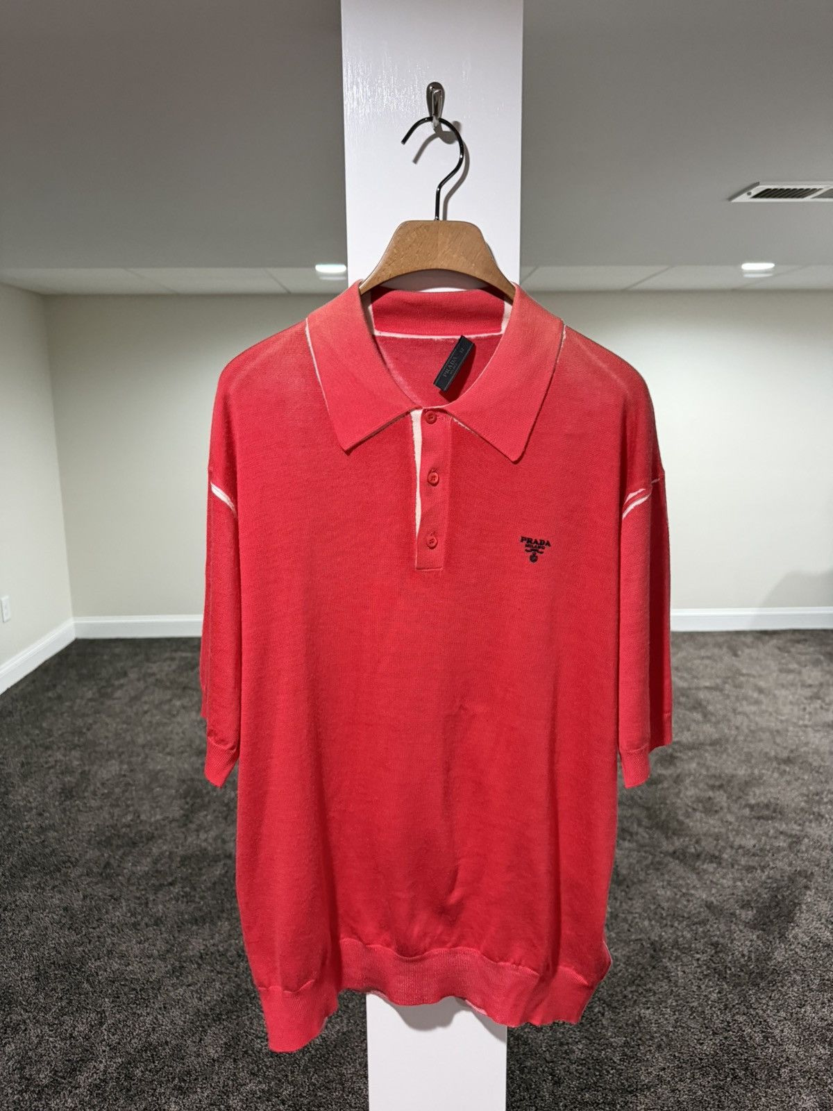 Prada Prada Optical 21 Years Cashmere Wool Red Sweater Polo Shirt Size US XL / EU 56 / 4 - 1 Thumbnail
