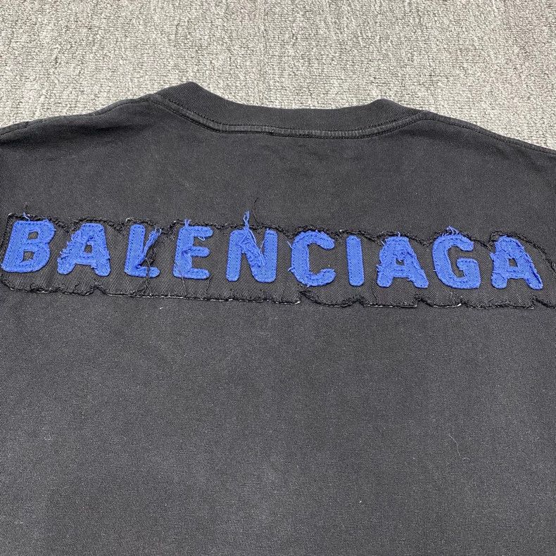 Balenciaga Balenciaga Back patch blue letter short-sleeve Size US S / EU 44-46 / 1 - 6 Thumbnail