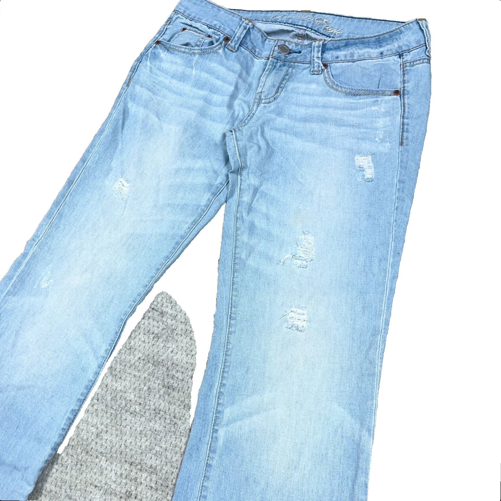 American Eagle Outfitters VINTAGE American Eagle Outfitters Jeans Women 6 Boyfriend Light Wash BLUE 31in 5-Pocket Denim Regular Stretch Zipper Button Logo N/A Size 28" / US 6 / IT 42 - 4 Thumbnail
