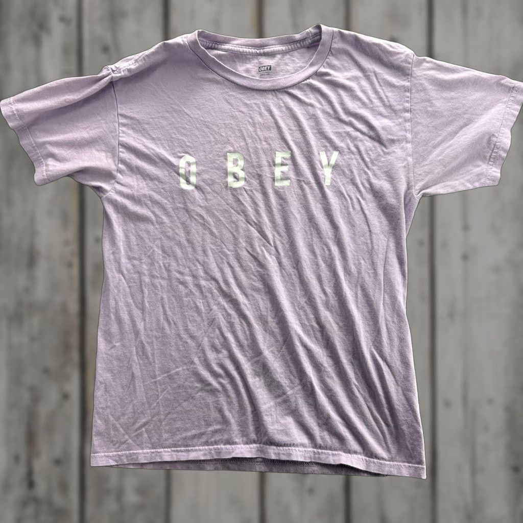 Obey Obey Shirt Mens Medium Purple Graphic Tee Short Sleeve Skatewear Streetwear Logo Size US M / EU 48-50 / 2 - 1 Thumbnail