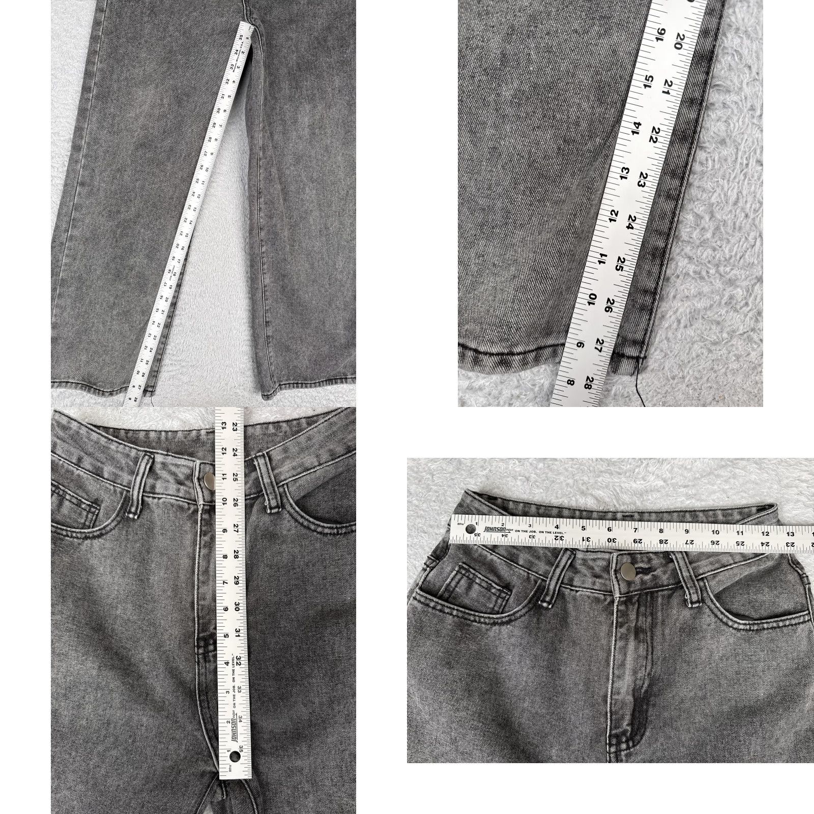 Shein SheIn Jeans Womens 4 Gray High Rise Straight Charcoal Wash Denim Cotton 25x28 Size 27" / US 4 / IT 40 - 8 Thumbnail