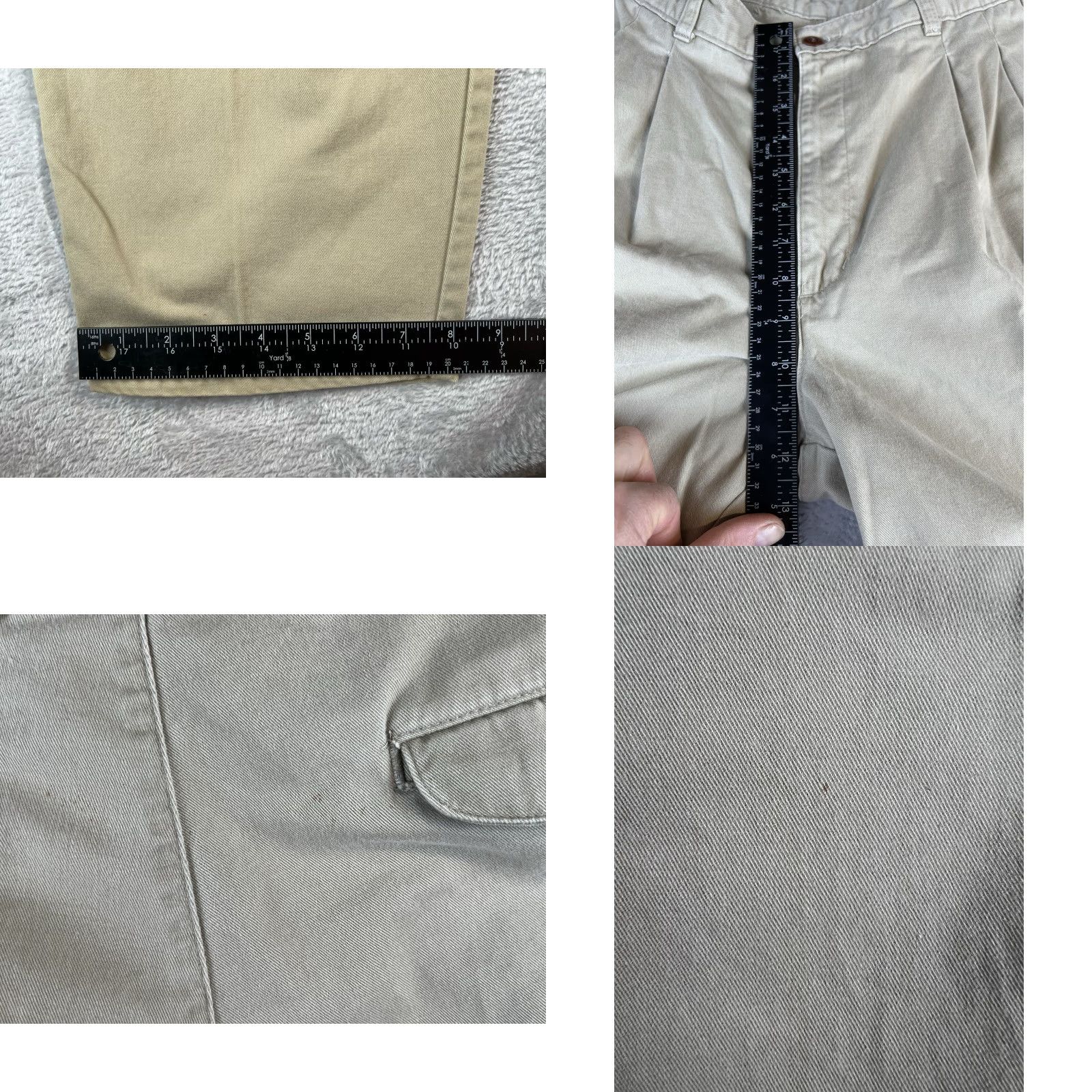 Dockers VINTAGE Dockers Pants Mens 33x32 Beige Pleated Preppy Office 1990s Khakis Straight Inseam 32 Mens Size US 33 - 8 Thumbnail