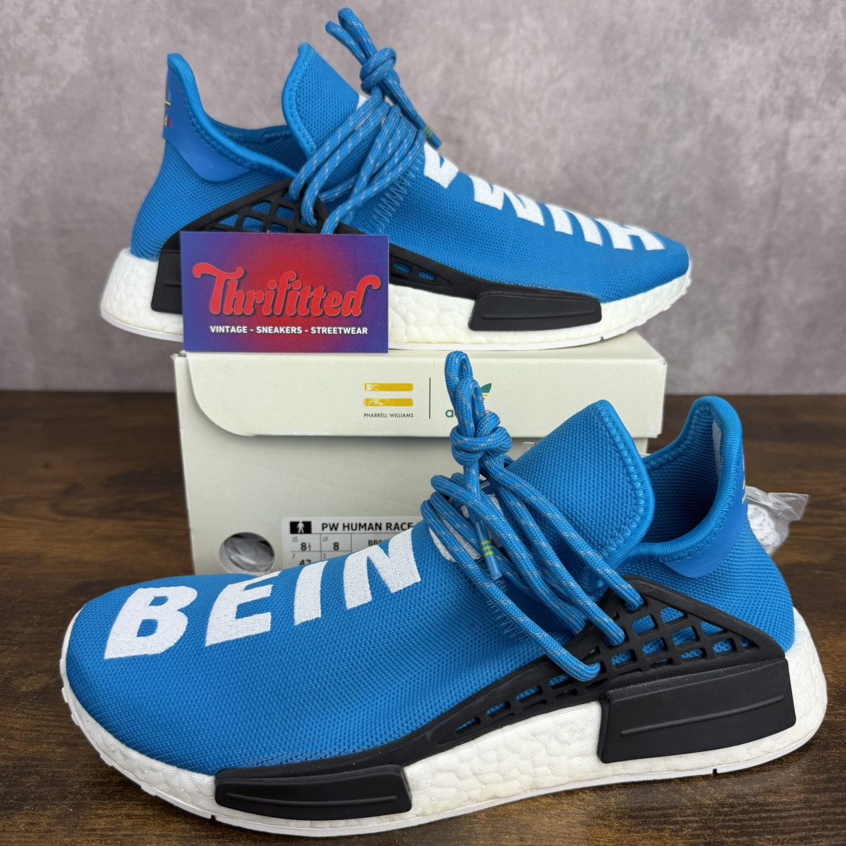Adidas × Pharrell NEW Adidas NMD Hu x Pharrell Human Race Sharp Blue BB0618 OG Size US 8.5 / EU 41-42 - 1 Thumbnail