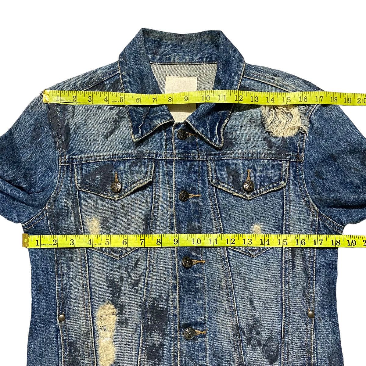 Le Grande Bleu (L.G.B.) MIDAS Machiavel Coated Distressed Denim Jacket Size US S / EU 44-46 / 1 - 14 Thumbnail