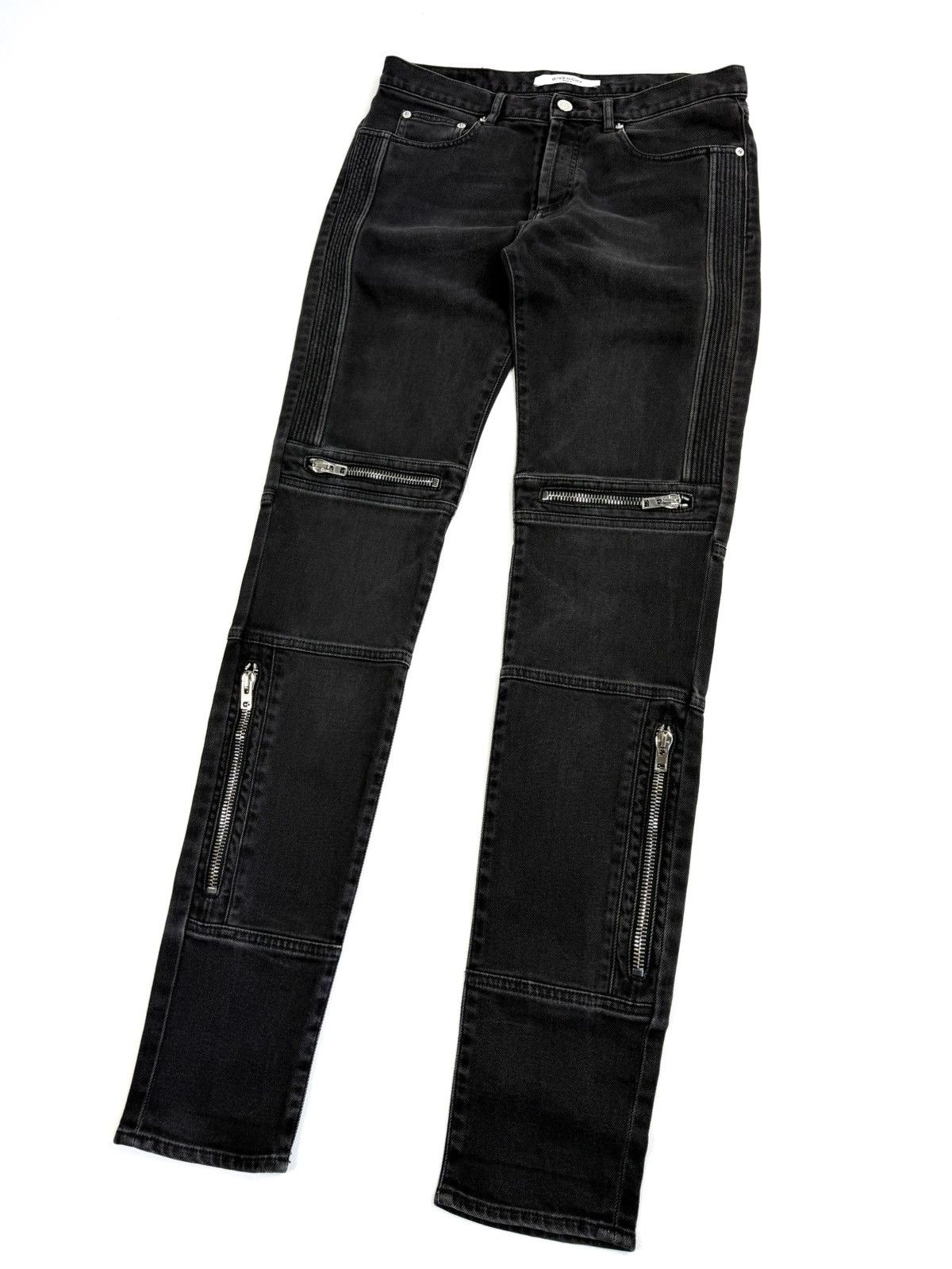 Givenchy Givenchy Zip Biker Black Jeans Washed Moto Archive Designer Size US 30 / EU 46 - 4 Thumbnail
