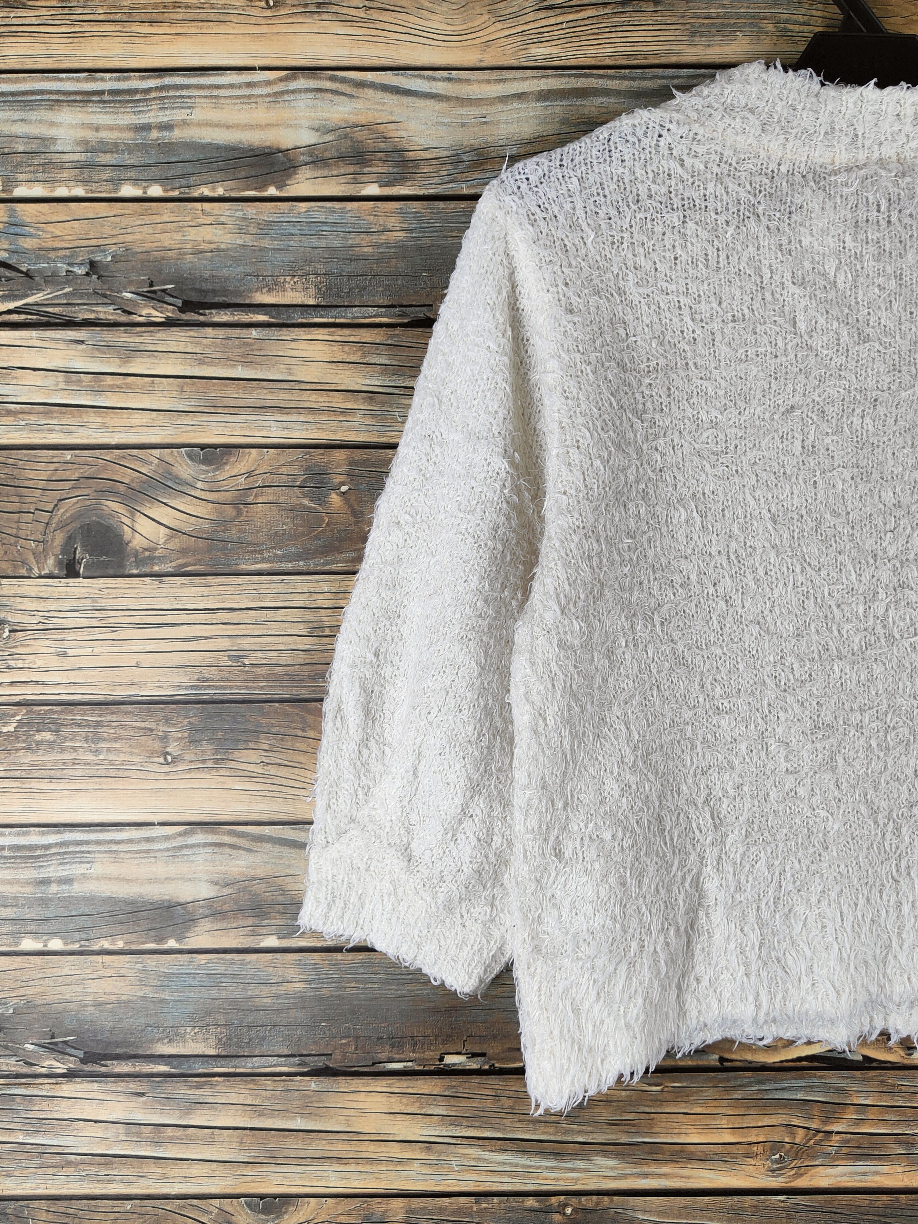 GU DL GU Ivory Fur Mohair Knitwear #46-485 Size S / US 4 / IT 40 - 8 Thumbnail