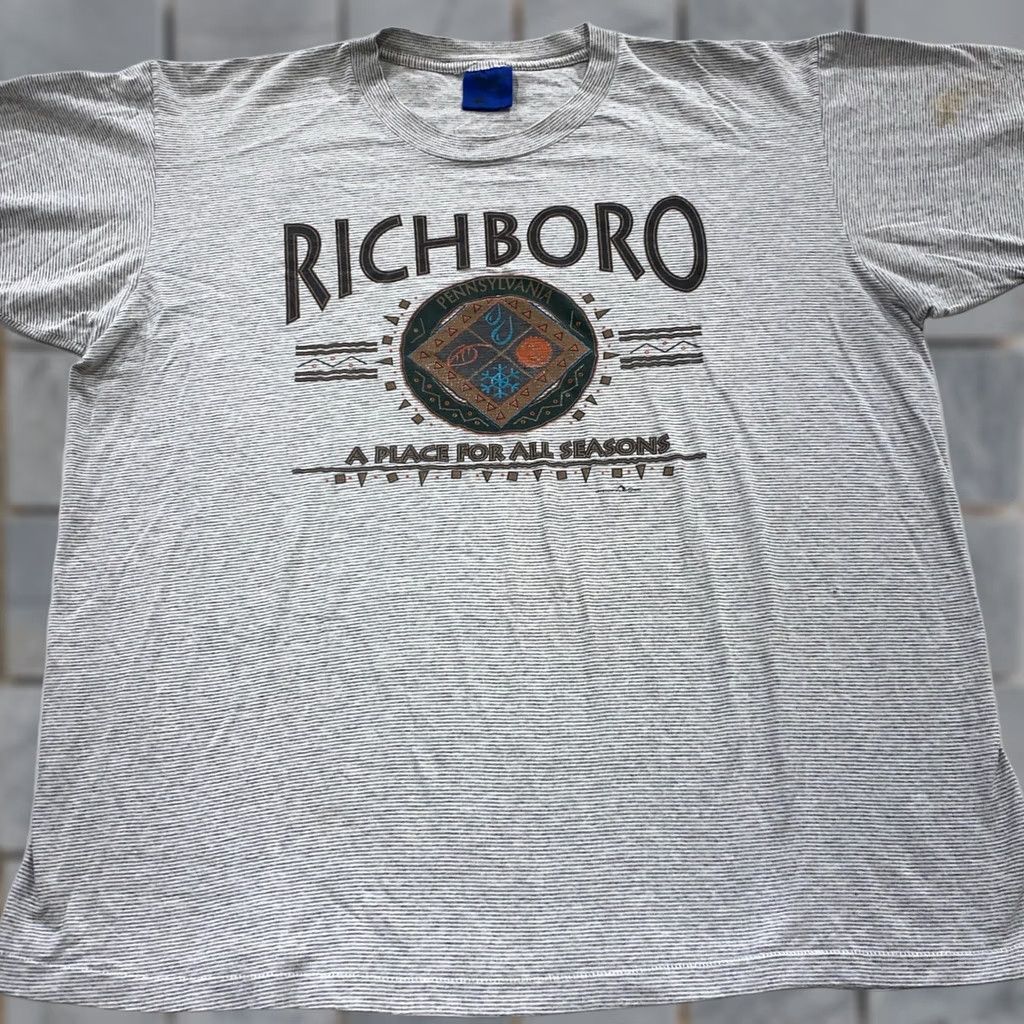 Vintage VINTAGE 90s RICHBORO PENNSYLVANIA T-Shirt XL Gray soft Size US XL / EU 56 / 4 - 1 Thumbnail
