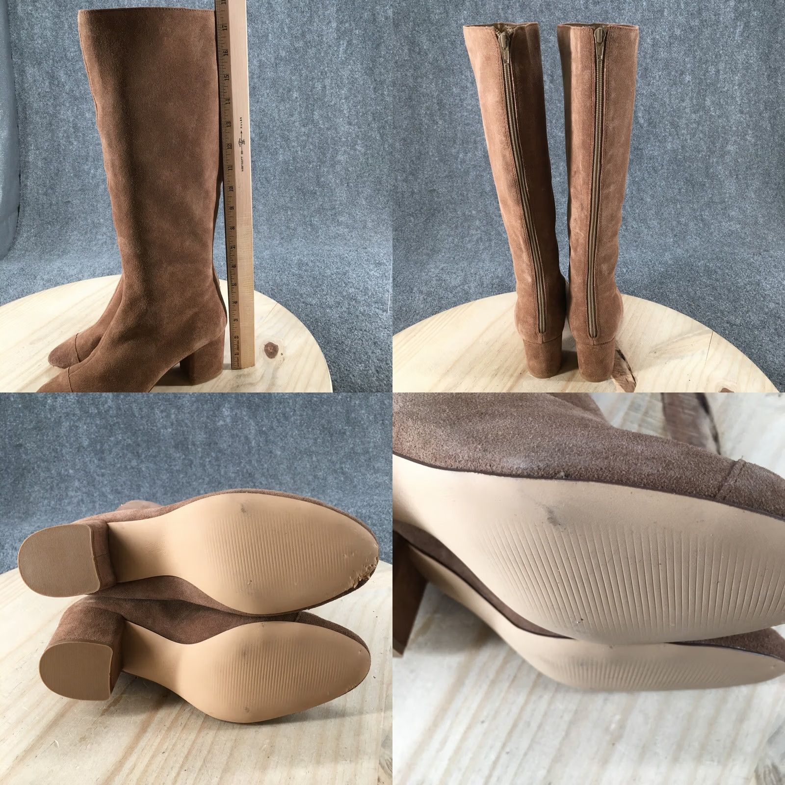 Gap GAP Boots Womens 8 Tobacco Tall Back Zip Riding Boot Brown Fabric Block Heels Size US 8 / IT 38 - 8 Thumbnail