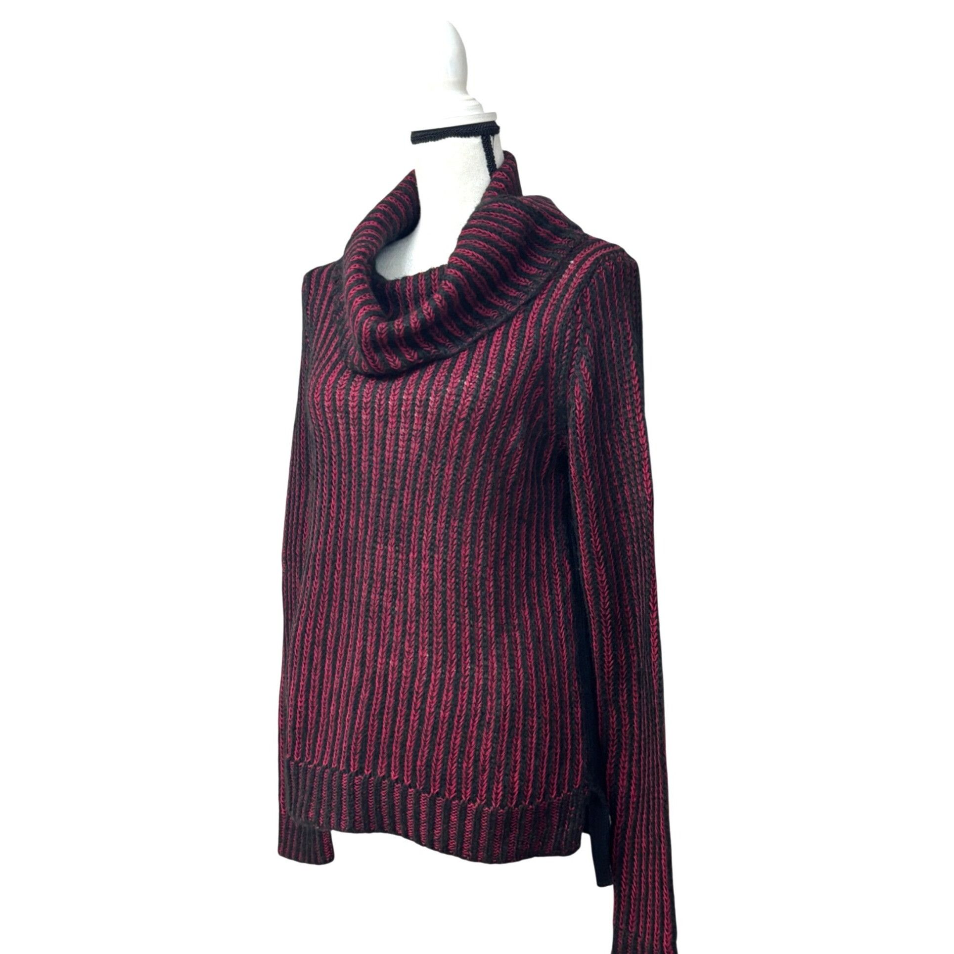DKNY DKNY Jeans Striped Cowl-Neck Mixed Knit Tank Sweater, Syrah, Size M / US 6-8 / IT 42-44 - 1 Thumbnail