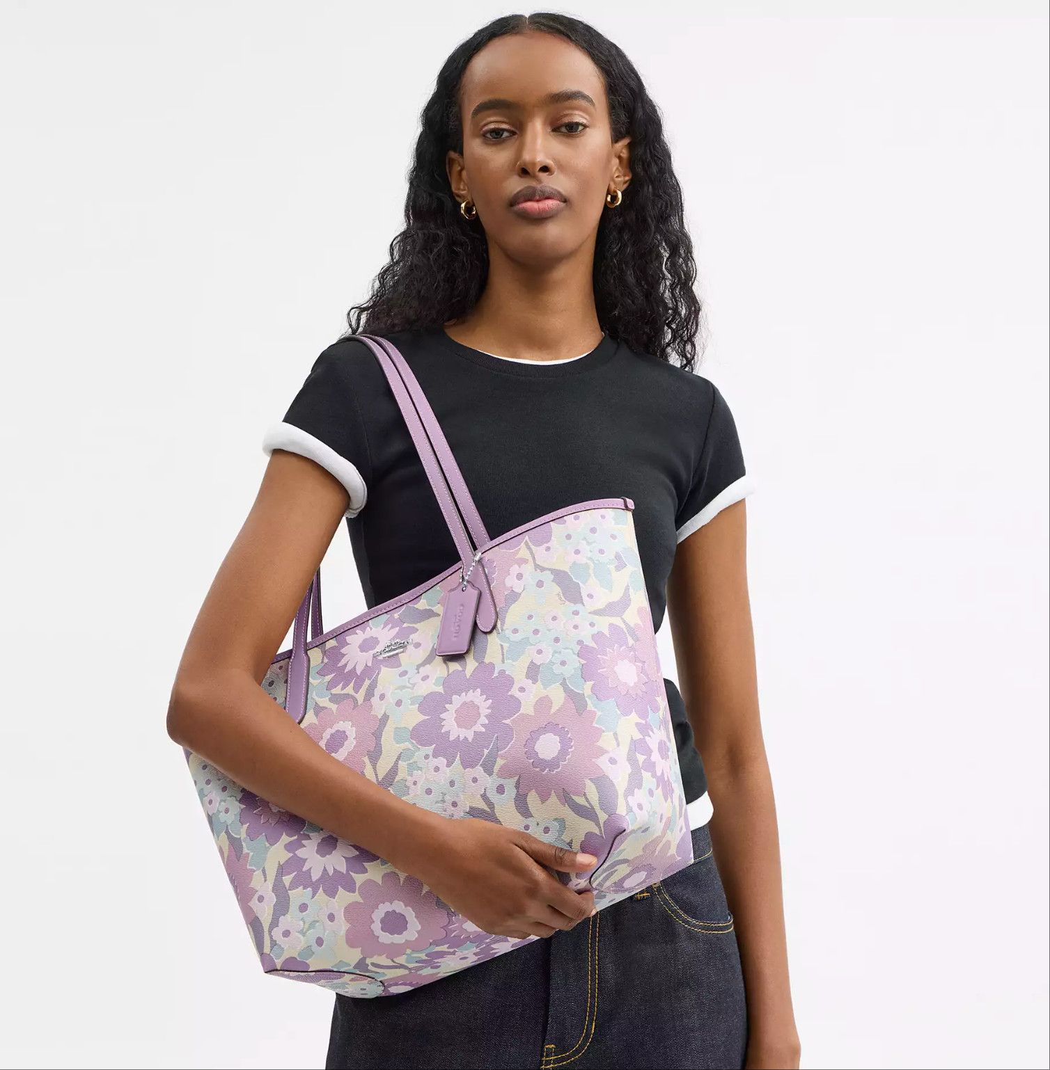 Coach NWT Coach City Tote Bag With Floral Print CBG78 Size ONE SIZE - 9 Thumbnail
