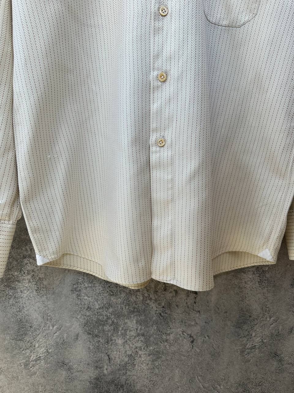 Pal Zileri × Vintage Pal Zileri Sartoriale Vintage Striped Button Up Shirt Beige Size US L / EU 52-54 / 3 - 8 Thumbnail