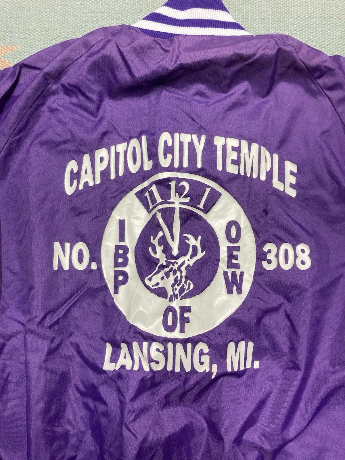 Vintage 80s bomber jacket IBPOEW order of elks Lansing Michigan XL Size US XL / EU 56 / 4 - 2 Thumbnail