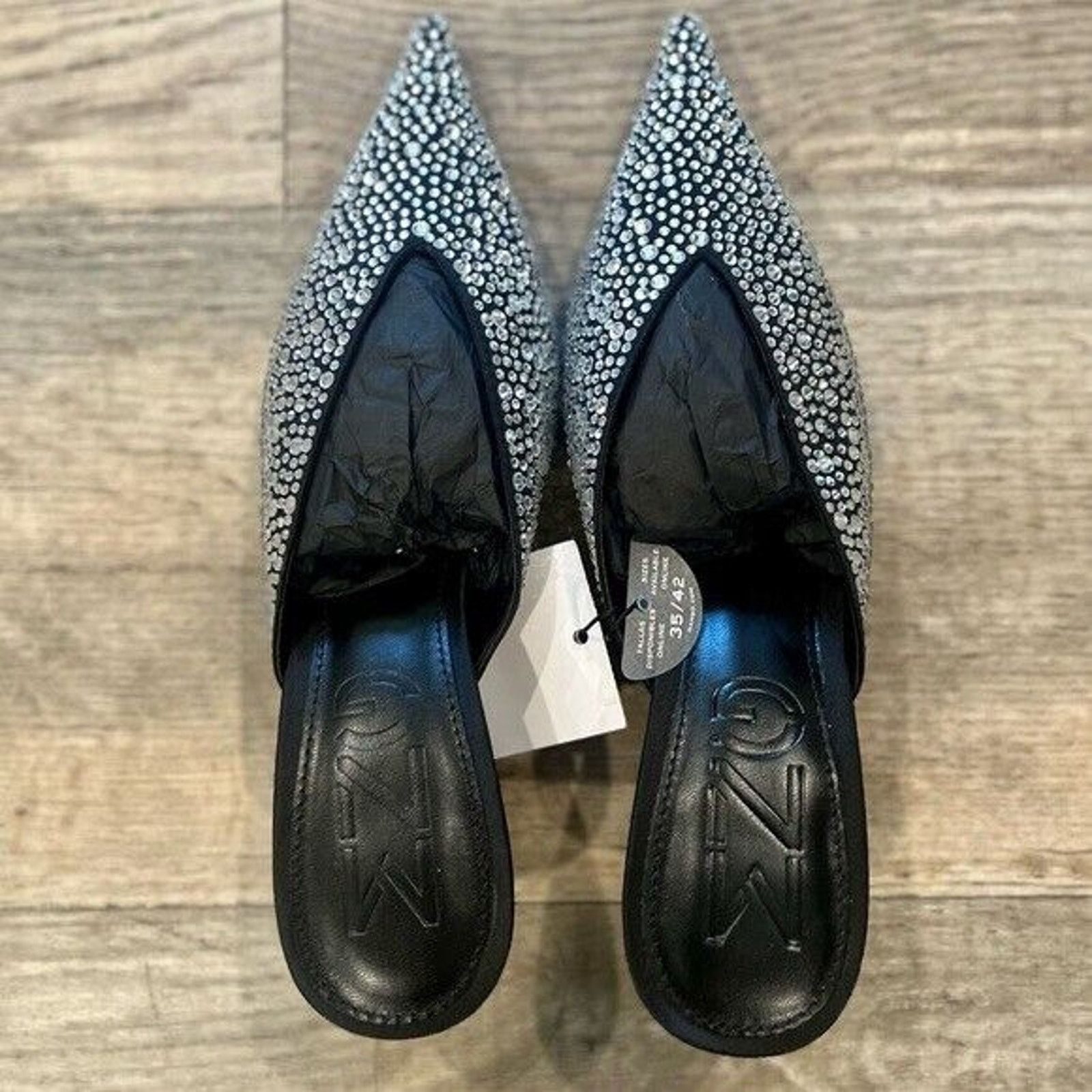 Mango MANGO Bejeweled Pointed Mules NWT Size US 6.5 / IT 36.5 - 12 Thumbnail
