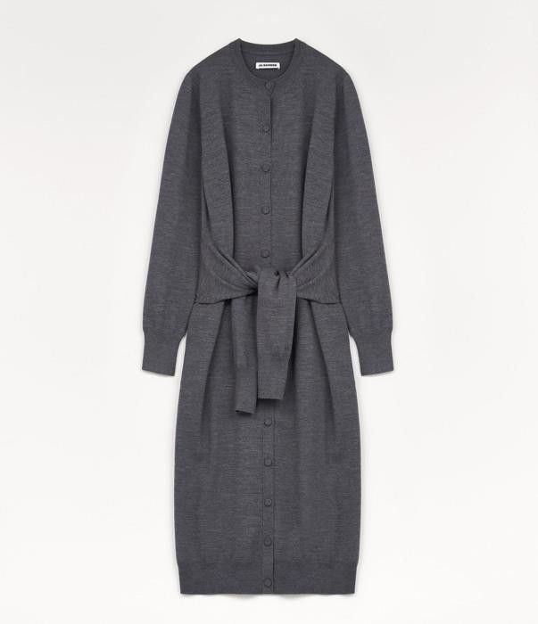 Jil Sander o1w1db10825 Buttoned Dress in Gray Size M / US 6-8 / IT 42-44 - 1 Thumbnail