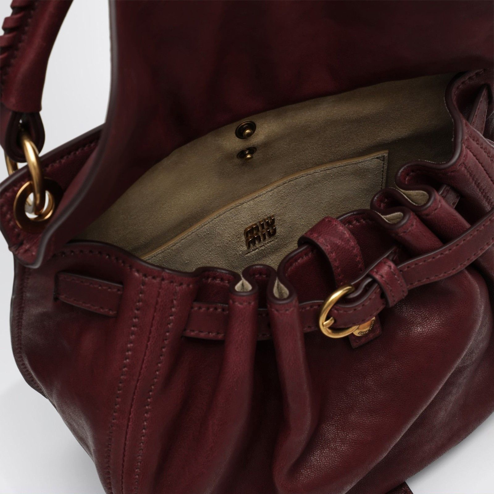 Miu Miu MIU MIU $3600 Rendez Vous Amaranth Red Nappa Leather Shoulde Size ONE SIZE - 4 Thumbnail