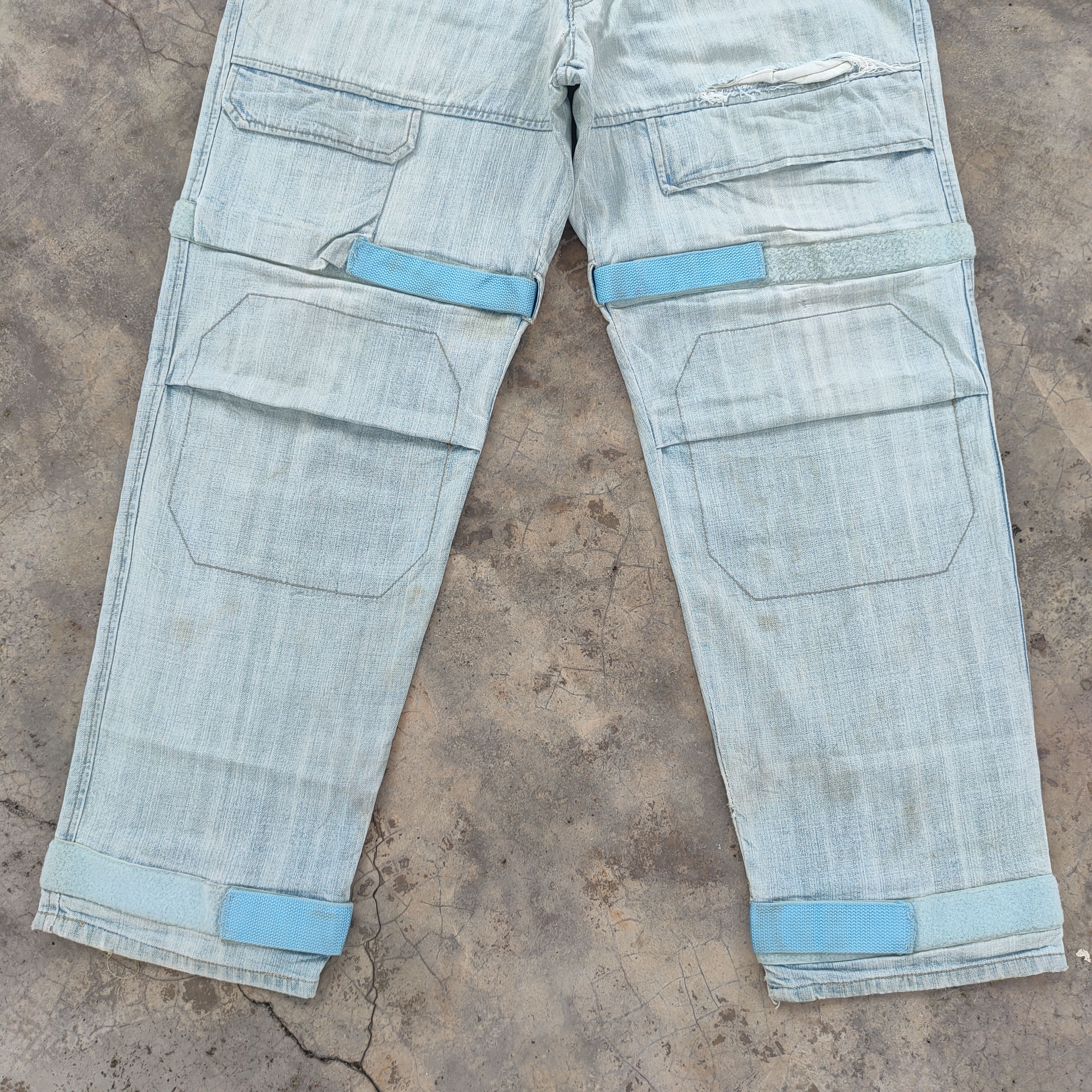 MasterPiece VINTAGE MASTERPIECE BAGGY FADED RIPPED JEANS DENIM PANTS Size US 35 - 4 Thumbnail