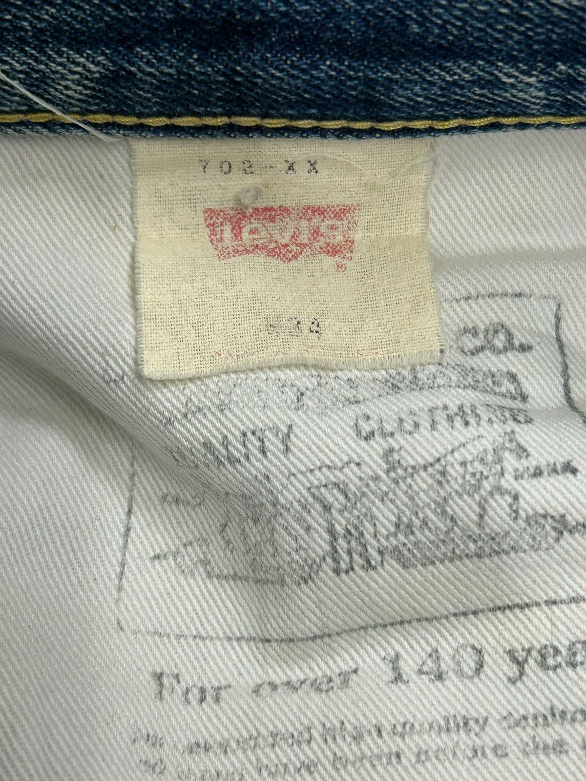 Levi's Vintage Levis 702 Big E Button Fly Buckle Selvedge Distress Size US 33 - 23 Thumbnail