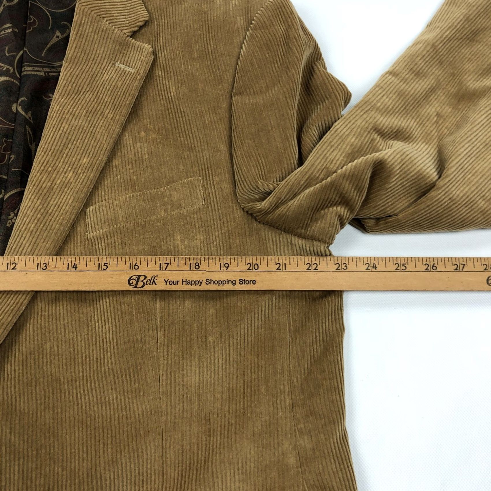Ralph Lauren Lauren Ralph Lauren Men's Blazer Corduroy Two Button Tan 44R Jacket Coat notched lapel"} Size 44R - 5 Thumbnail
