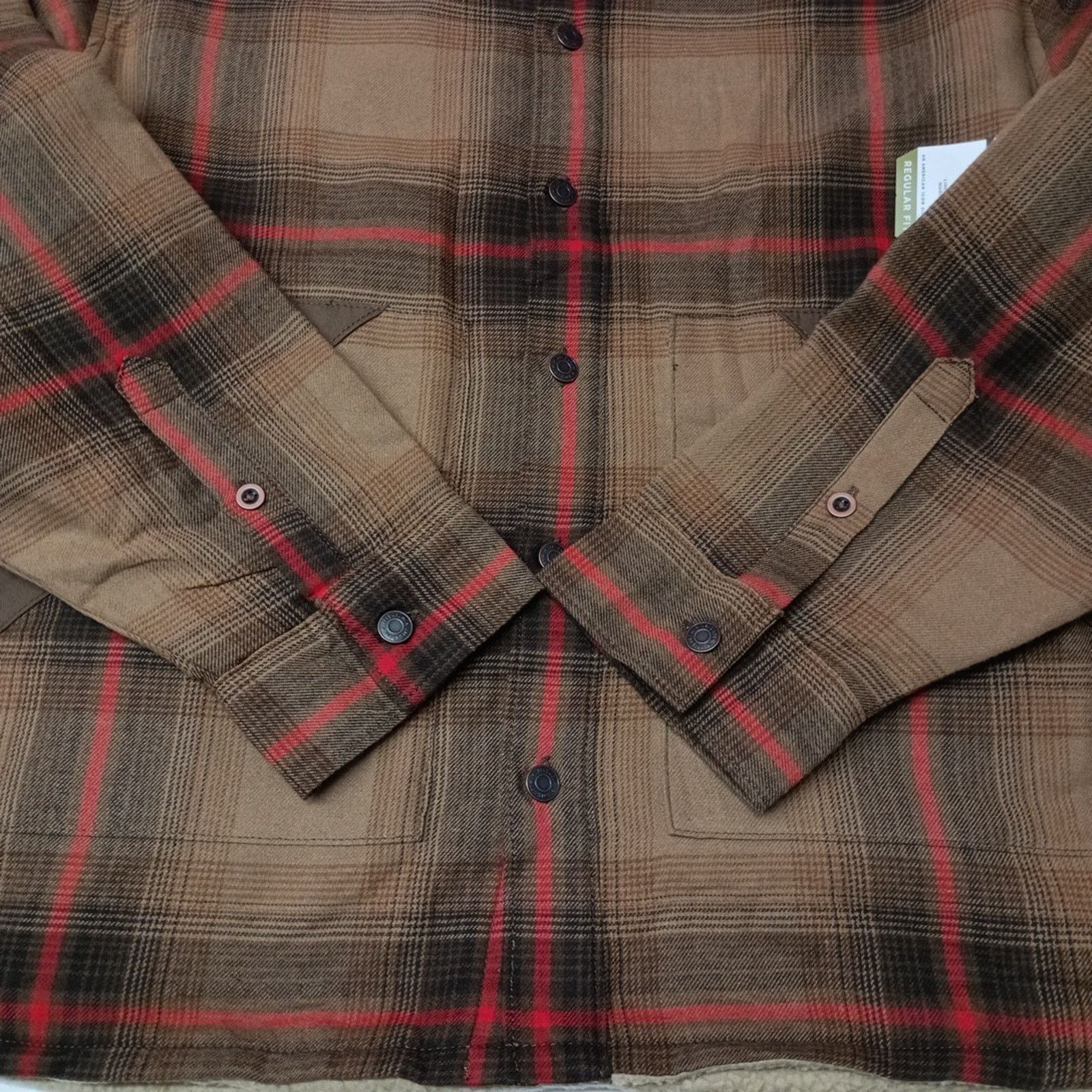 Wrangler Wrangler Heavyweight Shacket Men's 3XL Brown Sherpa Lining Size US XXL / EU 58 / 5 - 3 Thumbnail
