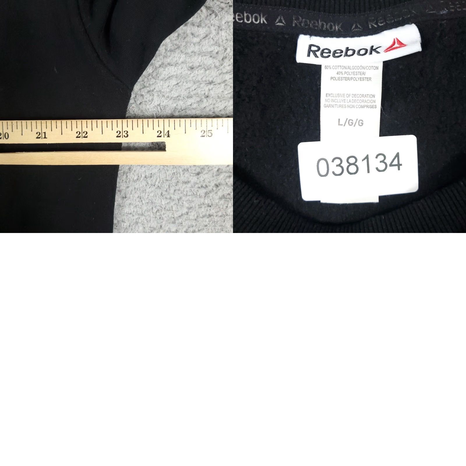 Reebok Reebok Womens Large Casual Black Pullover Sweatshirt Size L / US 10 / IT 46 - 8 Thumbnail