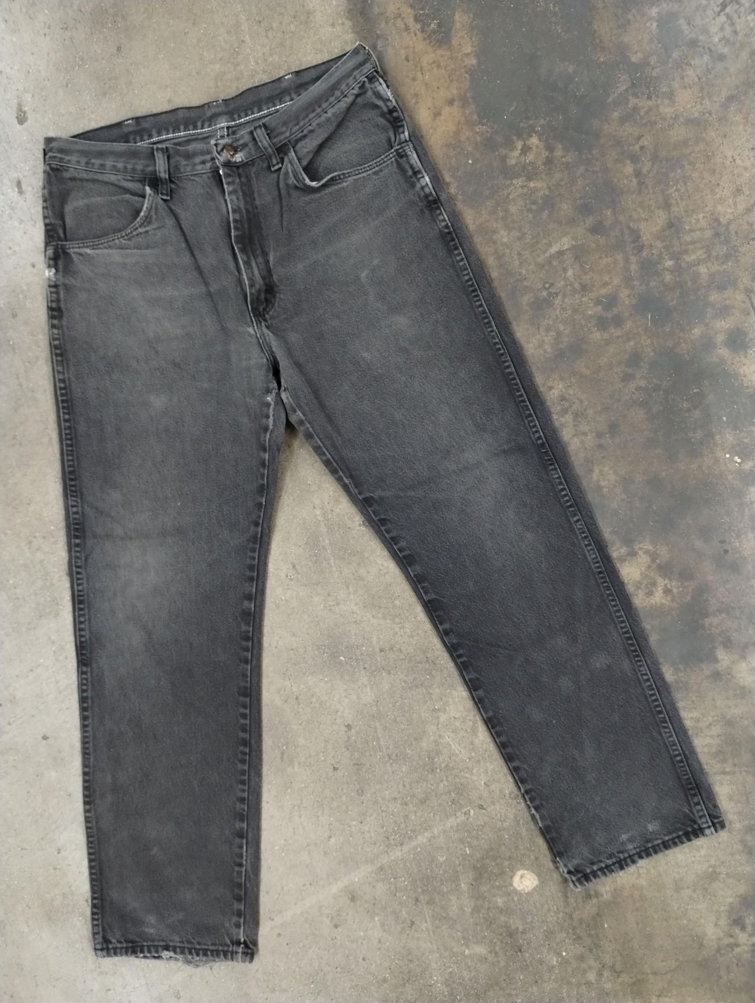 Rustler Black Denim Straight Denim Pants for Men, W34 equivalent cotton black type Vintage Second Hand