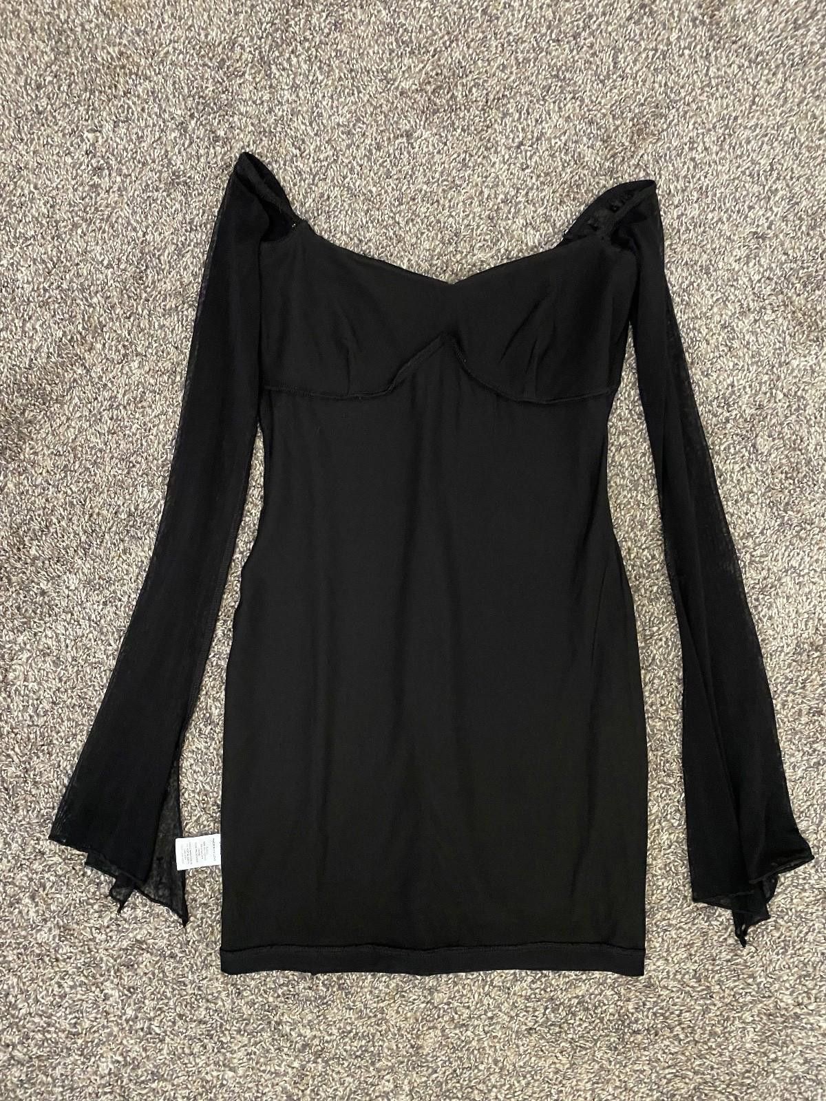 Lulus LULUS Flirty Silhouette Mesh Long Sleeve Minidress (X-SMALL) Size XS / US 0-2 / IT 36-38 - 7 Thumbnail