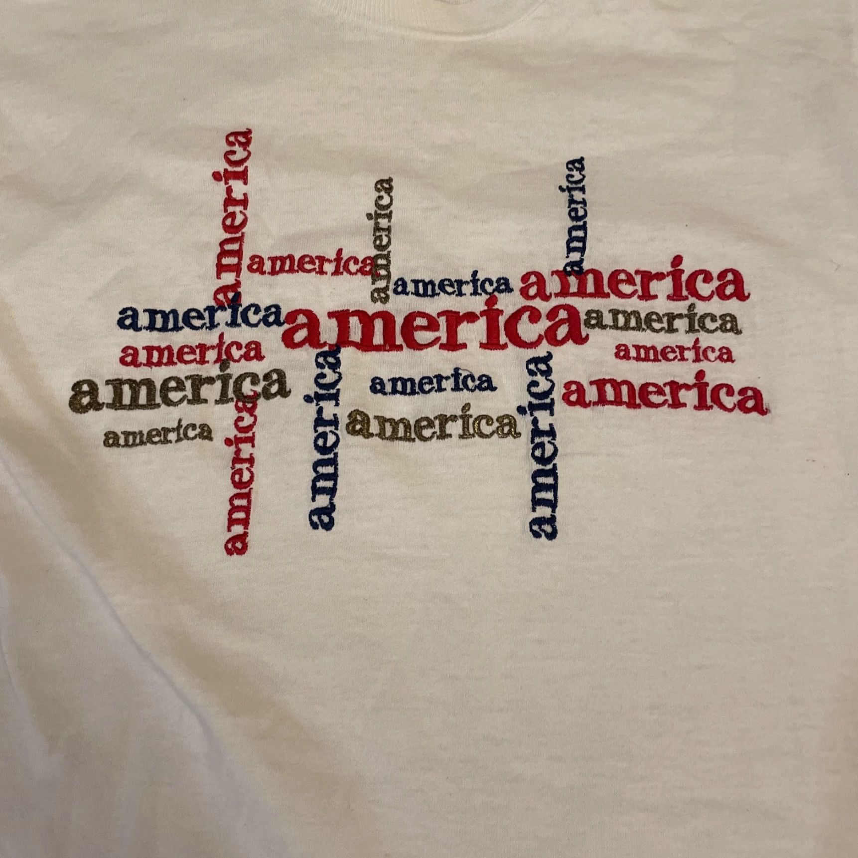 Vintage VINTAGE 90s Embroidered USA T-Shirt Single Stitch Size US M / EU 48-50 / 2 - 2 Thumbnail