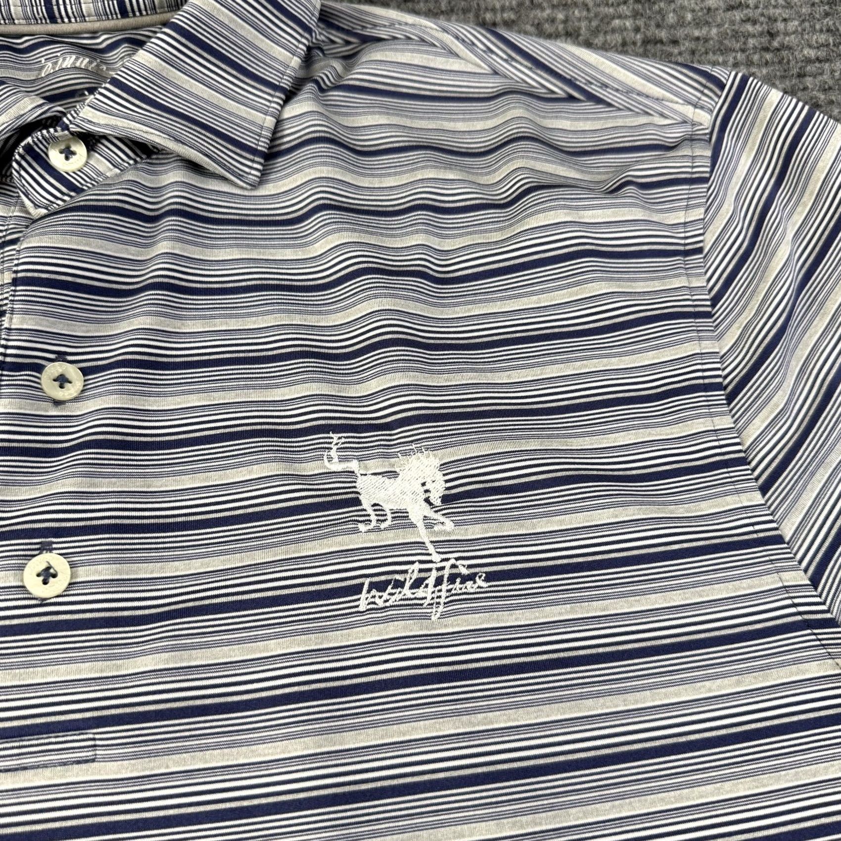 johnnie-O Johnnie-O Polo Shirt Mens S Blue Stripe Golf Performance Stretch Logo Size US S / EU 44-46 / 1 - 4 Thumbnail