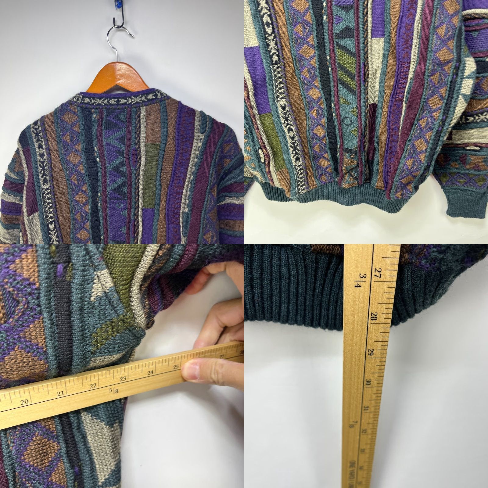 Vintage VINTAGE 90s Tosani Coogi Style 3D Knit Sweater Acrylic Size Medium Canada Made Sweater Mens 90s Green Pockets Lightweight Pullover Knit Casual Size US XL / EU 56 / 4 - 8 Thumbnail