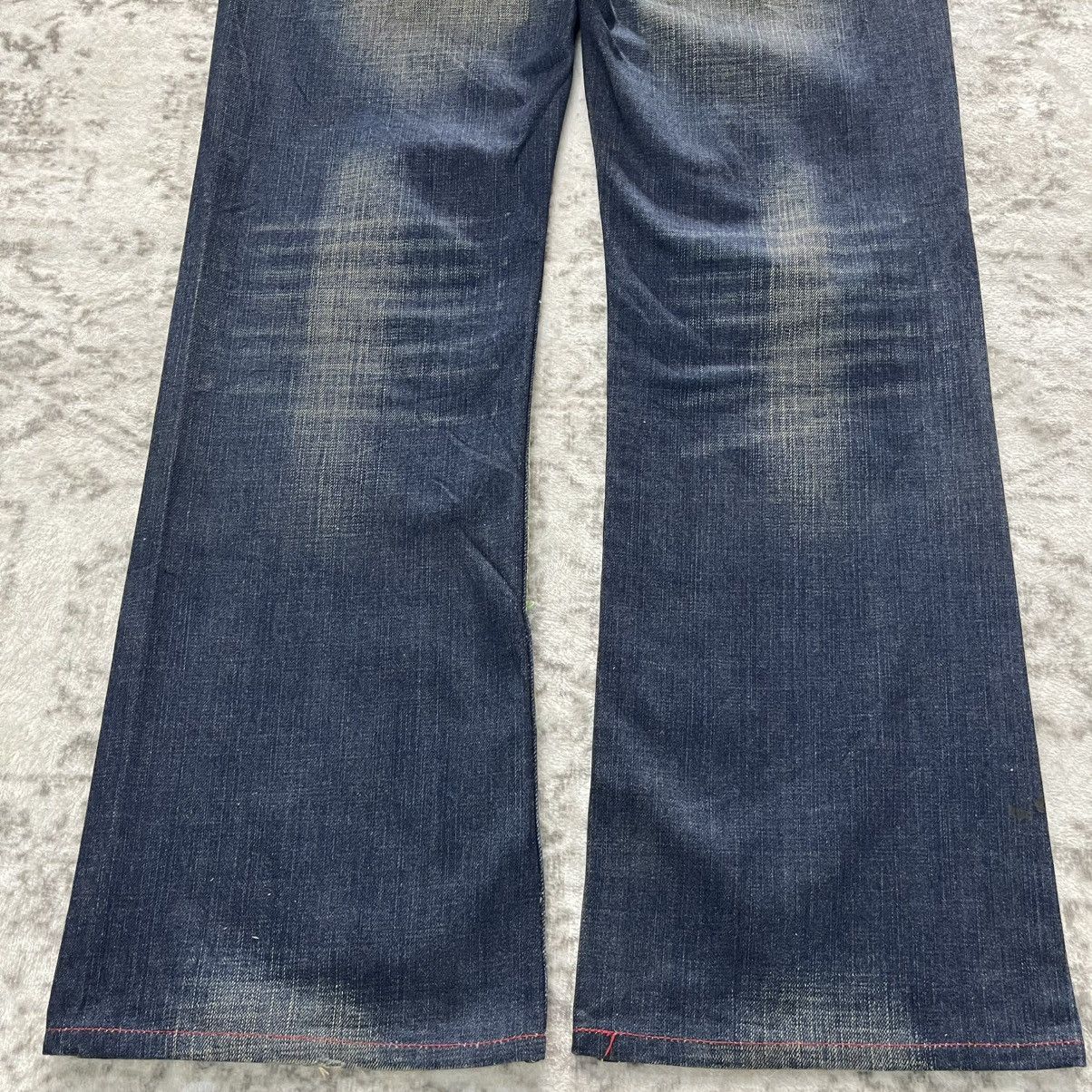 Japanese Brand Stonehedge Aztec Tribal Embroidered Double Waist Flare Jeans Size US 30 / EU 46 - 13 Thumbnail
