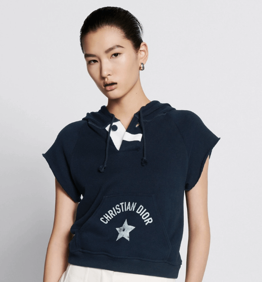 Dior o1w1db10725 423S25 Hooded Sweatshirt in Navy Blue Size S / US 4 / IT 40 - 4 Thumbnail