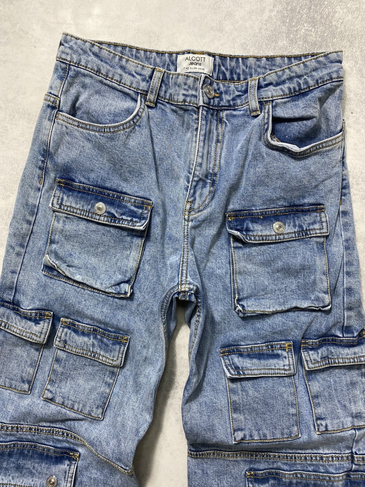 Japanese Brand × Vintage Alcott Jeans Japan style distressed multi pocket Baggy pants Size US 30 / EU 46 - 3 Thumbnail