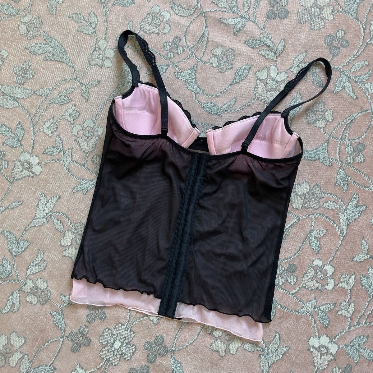 Victoria's Secret Victoria’s Secret Black Mesh Embroidered Bustier (34B/32C) Size S / US 4 / IT 40 - 13 Thumbnail