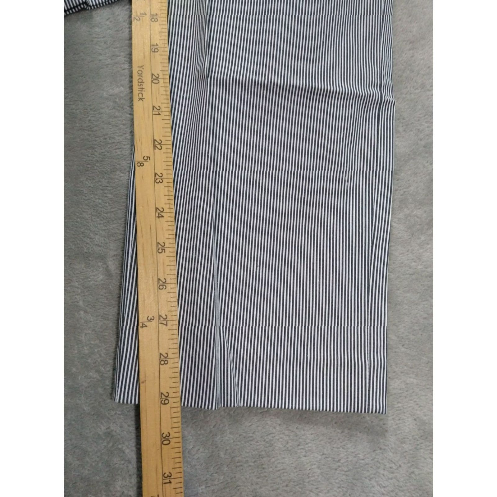 Chaps Chaps Pants Womens 12 Petite Black White Striped Straight Leg Trouser Cotton Size 34" / US 12 / IT 48 - 5 Thumbnail