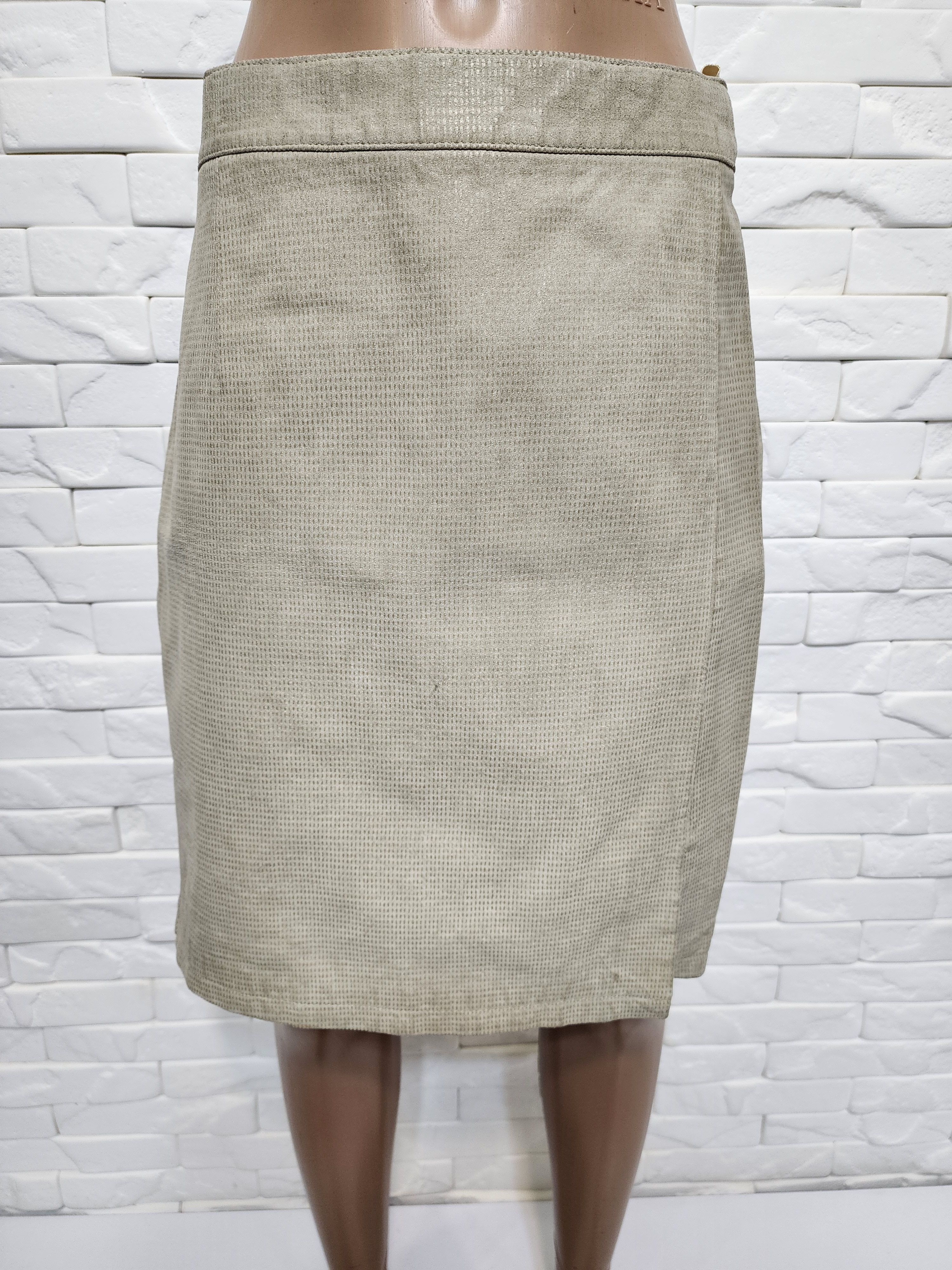 Genuine Leather Beige Leather Skirt Size 31" - 1 Thumbnail