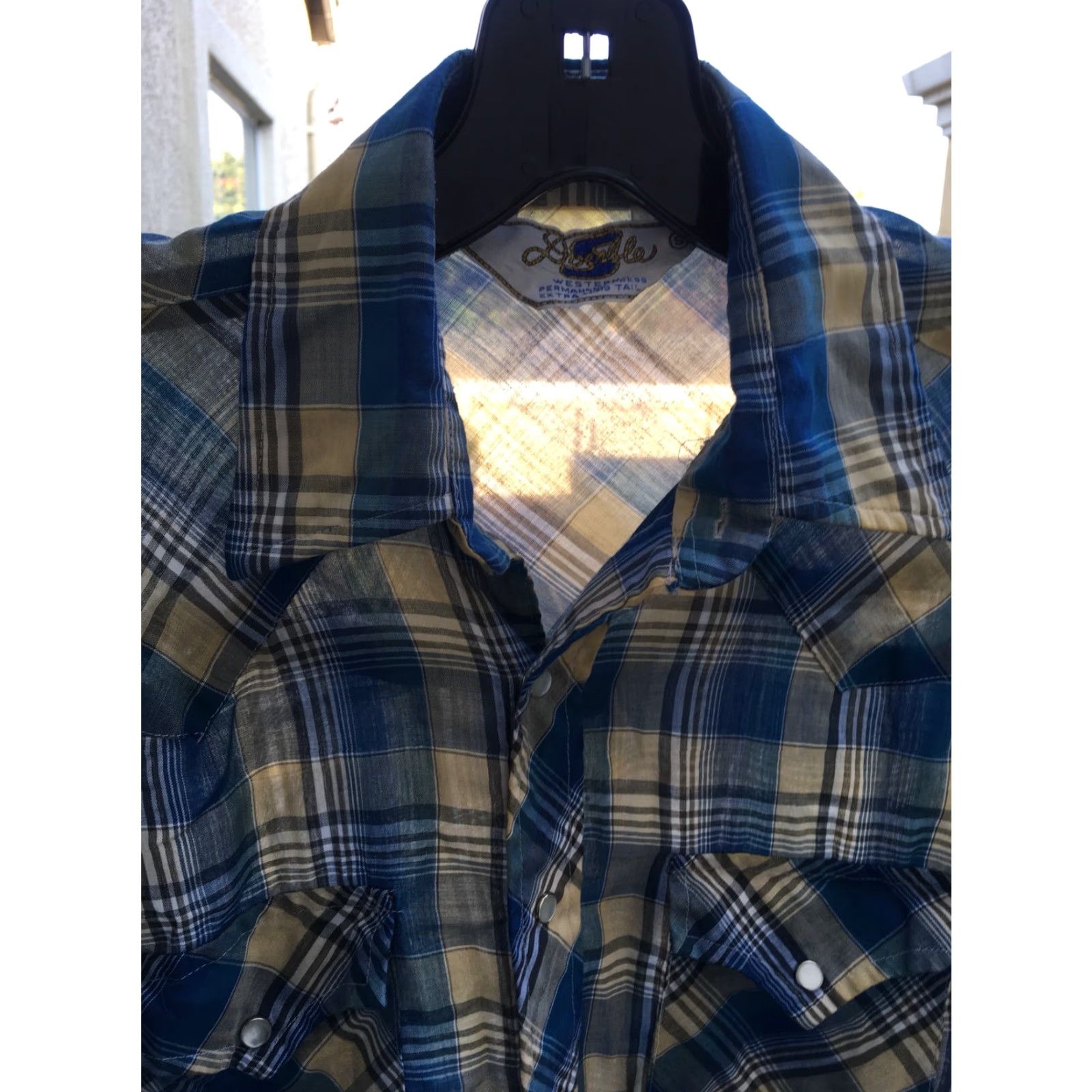 Vintage VINTAGE Double S Westerns Shirt Extra Long Tail Plaid Western Cowboy S Size US S / EU 44-46 / 1 - 6 Thumbnail