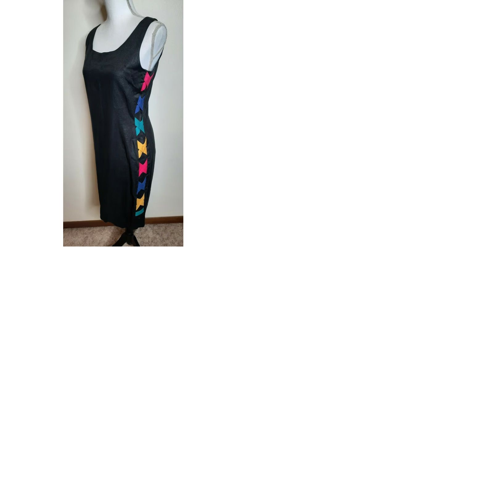 Etro VINTAGE Outlander Linen Retro Little Black Dress Cocktail Size 10 Medium M 90s - Wiggle/Pencil Mod/GoGo 1960s Black Size S/M Couture? Size S / US 4 / IT 40 - 9 Thumbnail