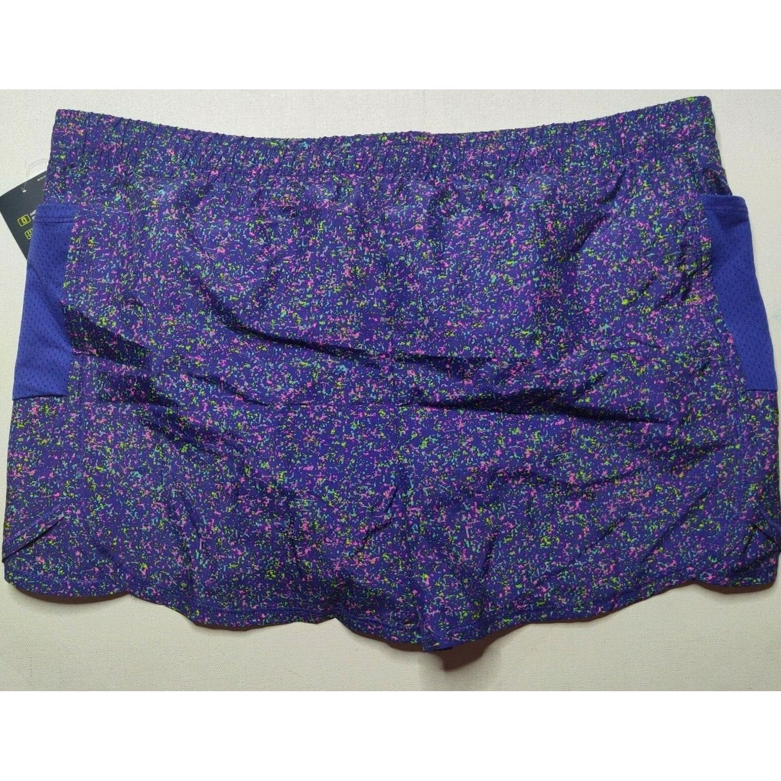 Vintage Xersion Juniors Plus Large Purple Texture Lined Quick-Dri Athletic Shorts NEW Size 36" / US 14 / IT 50 - 3 Thumbnail